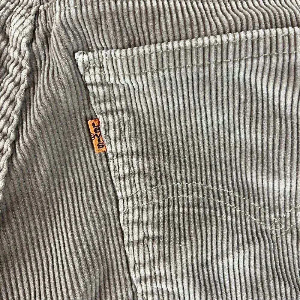 Vtg 90s Orange Tab Levi's 550 Gray Corduroy Men's 32X34 (31X33) Straight Jeans